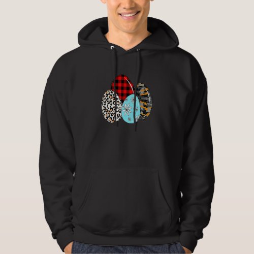Easter Eggs Leopard Buffalo Plaid Red Happy Easter Hoodie