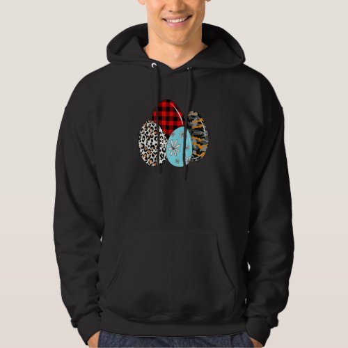 Easter Eggs Leopard Buffalo Plaid Red Happy Easter Hoodie