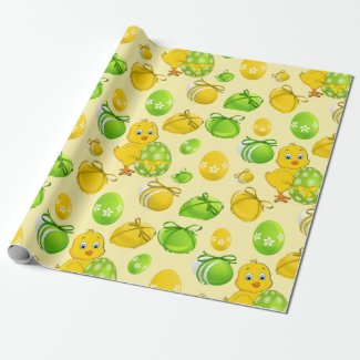 Easter Eggs Little Chicken Pattern Wrapping Paper