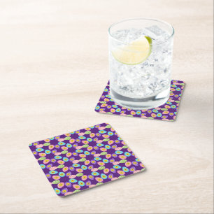 Easter Eggs Lover Spring Pattern Square Paper Coaster