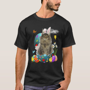 Easter Eggs Maine Coon Bunny Cat Gifts Cat Dad Cat T-Shirt