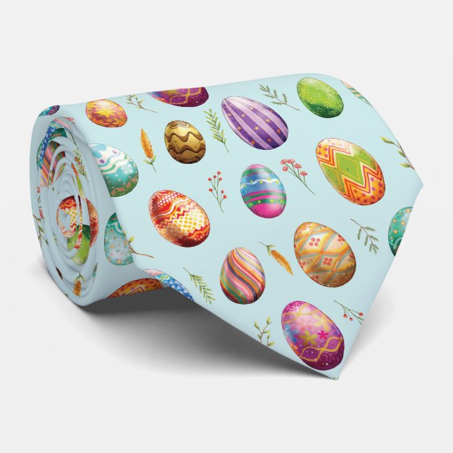 Easter Eggs Neck Tie (Rolled)
