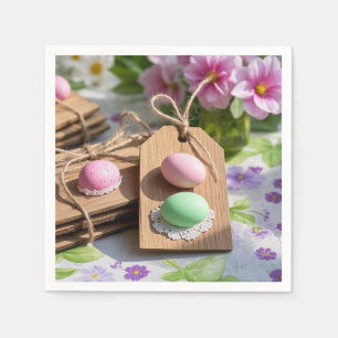 Easter Eggs on garden table Napkins