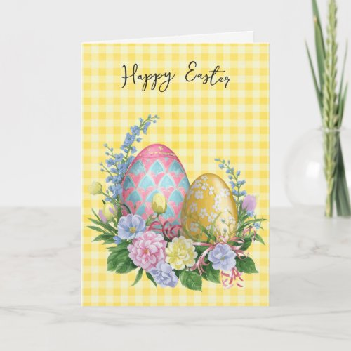 Easter Eggs On Gingham Card