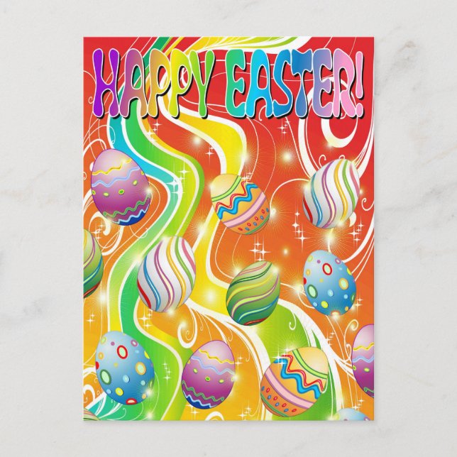 Easter Eggs Ornamental Design Holiday Postcard (Front)