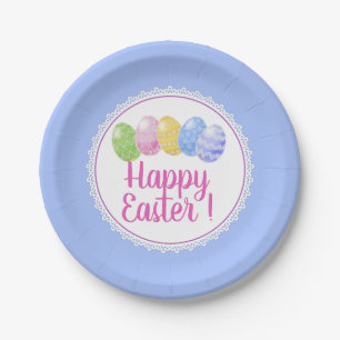Easter eggs Paper plate, happy easter party Paper  Paper Plates