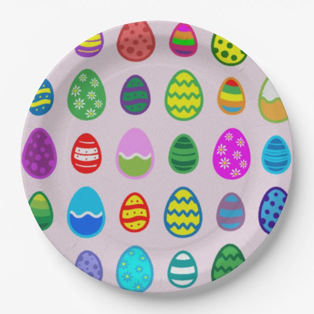 Easter Eggs Paper Plates (Front)