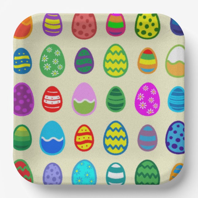 Easter Eggs Paper Plates (Front)