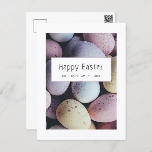 Easter Eggs Pastel Happy Easter Family Holiday Postcard