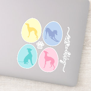 Easter eggs Pastel Italian Greyhound Dog Lover Set Sticker