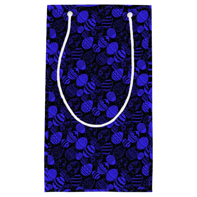 Easter Eggs Pattern 01.b Black BG Small Gift Bag (Front)