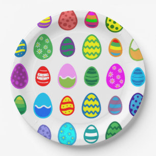 Easter Eggs Pattern Paper Plates