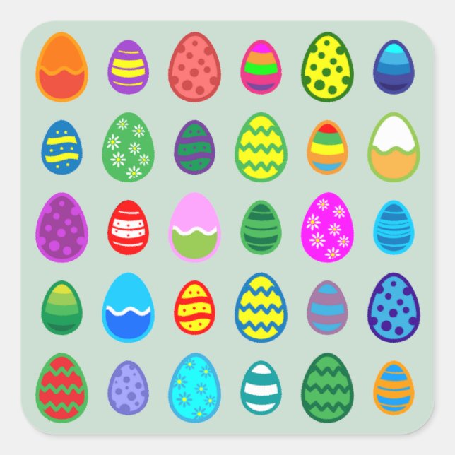 Easter Eggs Pattern Square Sticker (Front)