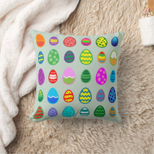 Easter Eggs Pattern Throw Pillow