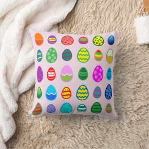 Easter Eggs Pattern Throw Pillow