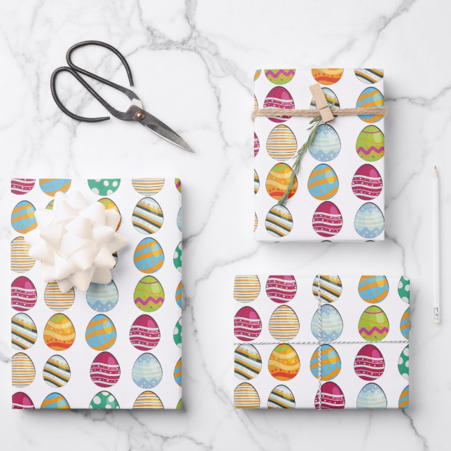 Easter Eggs Pattern  Wrapping Paper Sheets (Front)
