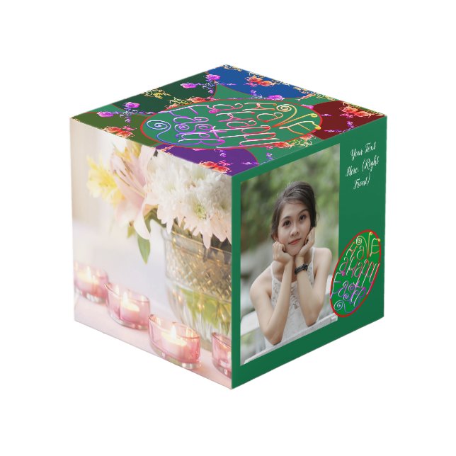 Easter Eggs Photo Cube (Front Angled)