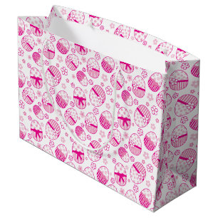 Easter eggs pink graphic favor gift bag
