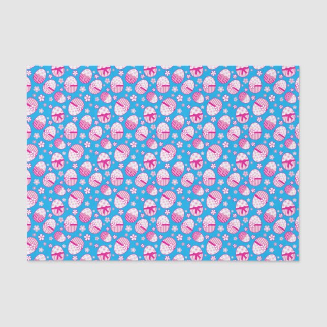 Easter eggs pink white custom color gift tissue paper (Front)