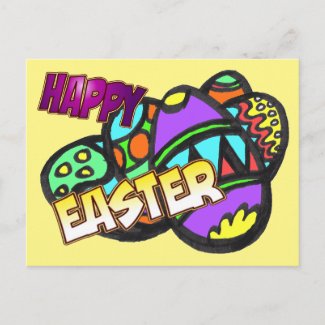 Easter Eggs Postcard Customizable