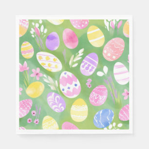 Easter Eggs Pretty Pastel Watercolor Egg Hunt Napkins