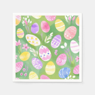 Easter Eggs Pretty Pastel Watercolor Egg Hunt Napkins