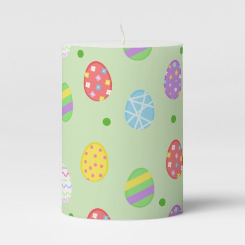 Easter Eggs Printed Pillar Candle