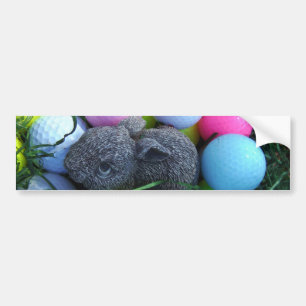 Easter Eggs, Rabbit Golf Balls Bumper Sticker