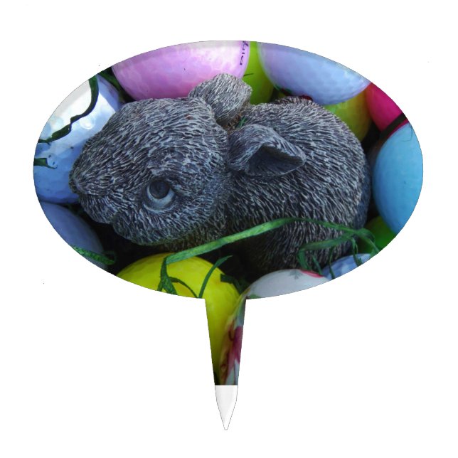 Easter Eggs, Rabbit Golf Balls Cake Topper (Front)