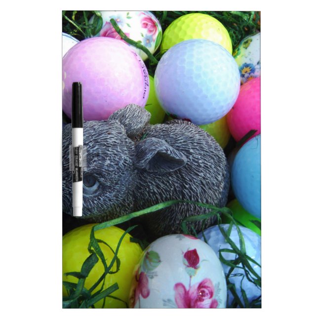 Easter Eggs, Rabbit Golf Balls Dry-Erase Board (Front)