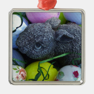 Easter Eggs, Rabbit Golf Balls Metal Ornament