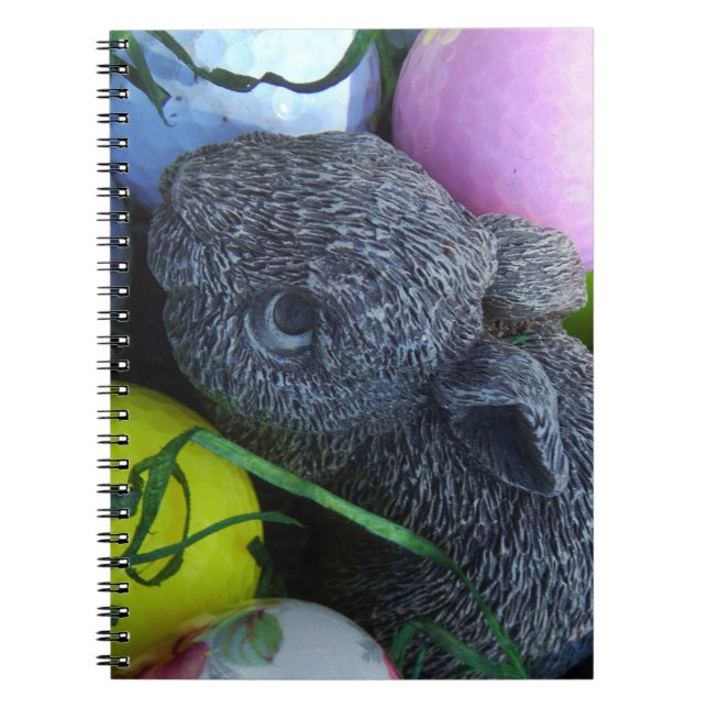Easter Eggs, Rabbit Golf Balls Notebook (Front)