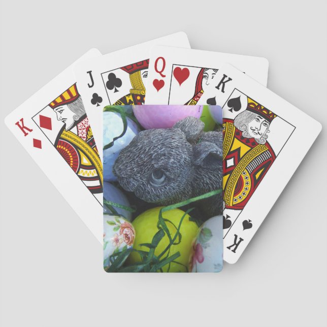 Easter Eggs, Rabbit Golf Balls Poker Cards (Back)
