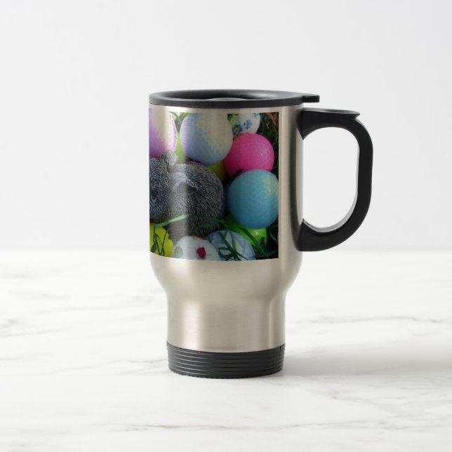 Easter Eggs, Rabbit Golf Balls Travel Mug (Right)