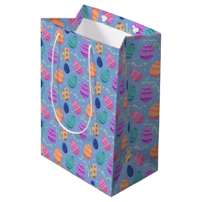 Easter Eggs Seamless Pattern Medium Gift Bag (Back Angled)