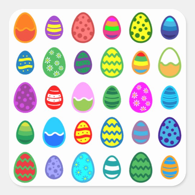 Easter Eggs Square Sticker (Front)