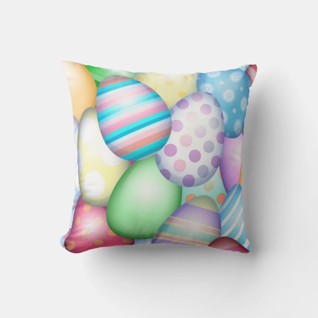 Easter Eggs Throw Pillow (Front)
