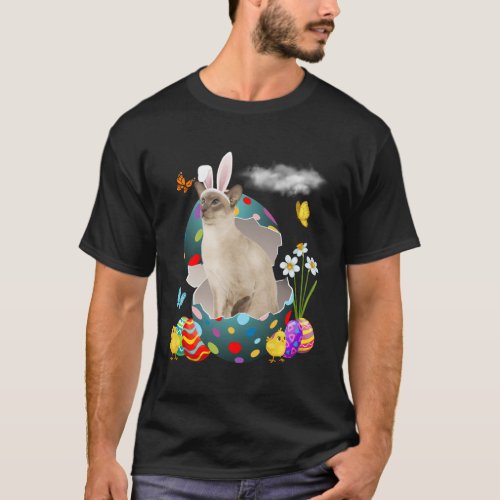 Easter Eggs Tonkinese Bunny Cat Cat Dad Cat Mom T_Shirt