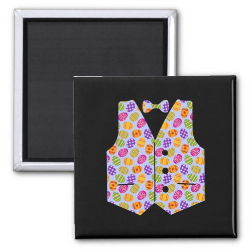 Easter Eggs Vest And Bow Tie Bunny Costume  Magnet
