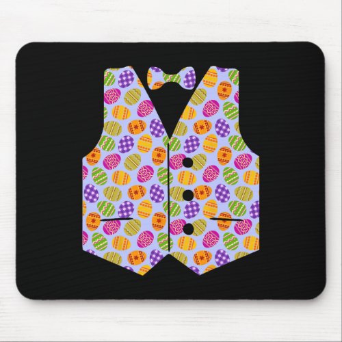 Easter Eggs Vest And Bow Tie Bunny Costume  Mouse Pad