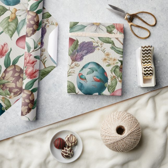 Easter eggs vintage nostalgic pattern No4 Wrapping Paper (Crafts)