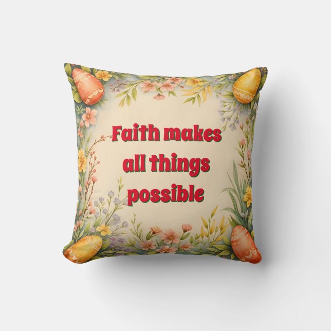 Easter Eggs Vintage Trendy Collection Throw Pillow (Front)
