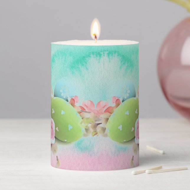 EASTER EGGS Votive Candles Watercolor Pastel Retro (In Situ)