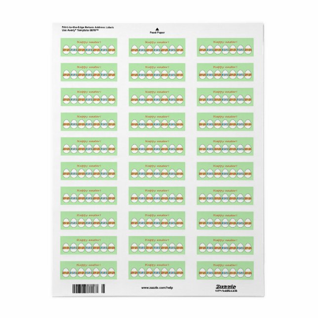Easter eggs with a floral pattern label (Full Sheet)