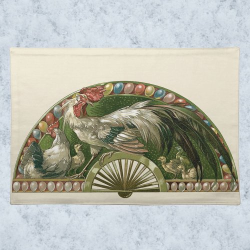 Easter Eggs with Chickens Vintage Art Nouveau Cloth Placemat
