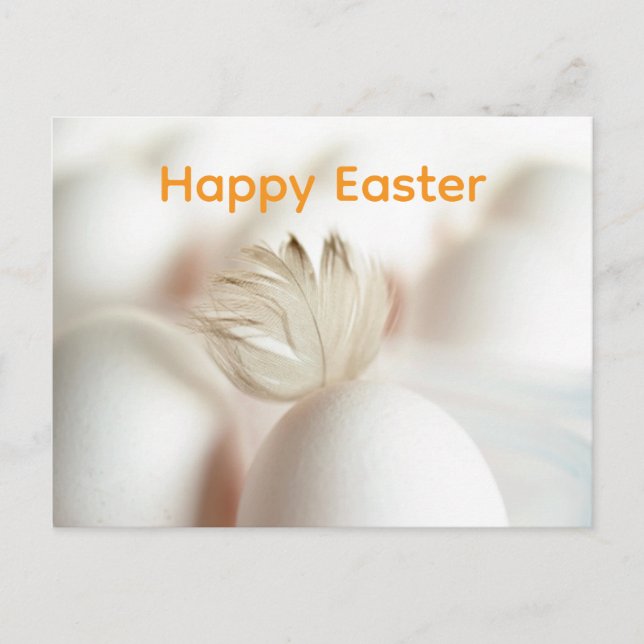 Easter Eggs with Feather Graphic Postcard (Front)
