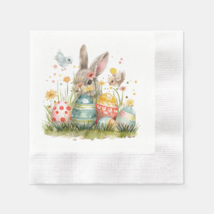 Easter eggs with Rabbit for Party in the garden Napkins