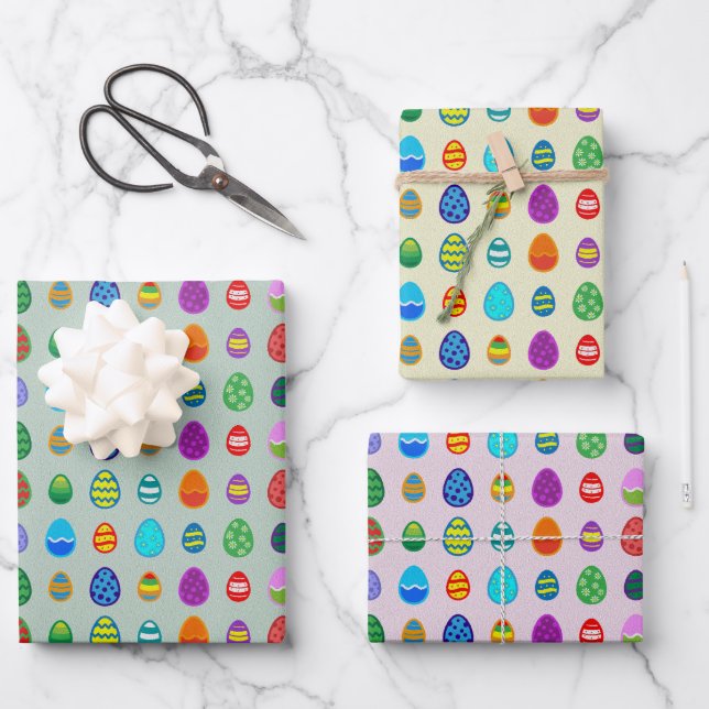 Easter Eggs Wrapping Paper Sheets (Front)