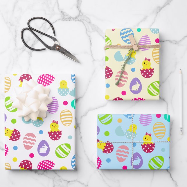 Easter Eggs Wrapping Paper Sheets (Front)