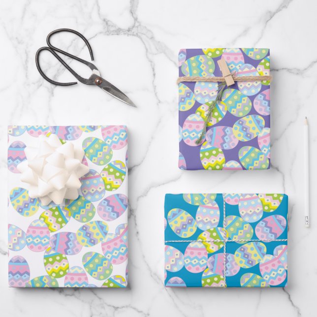 Easter Eggs Wrapping Paper Sheets (Front)